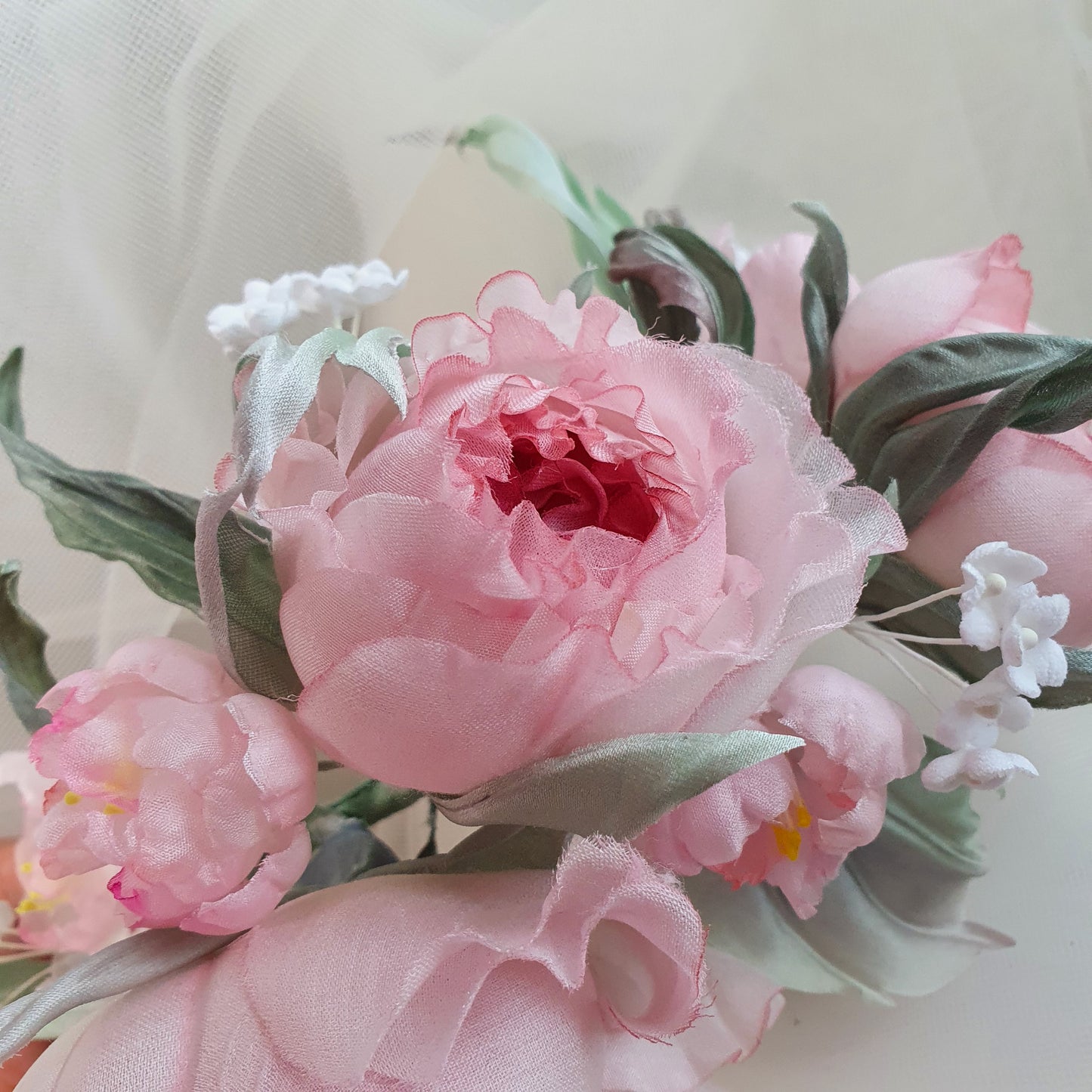 Silk Bloom Fantasy: Luxe Roses & Blossom Headpiece