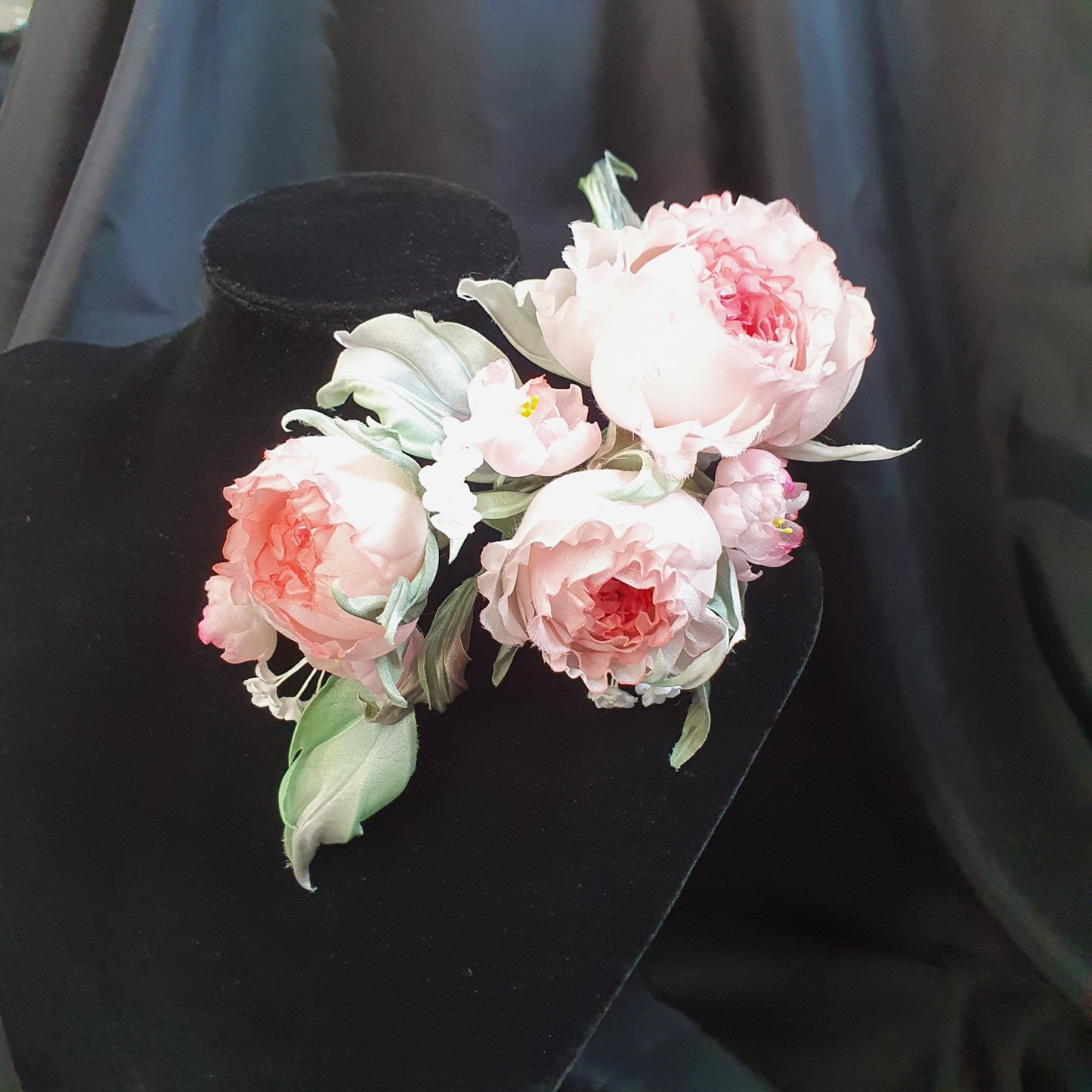 Silk Bloom Fantasy: Luxe Roses & Blossom Headpiece