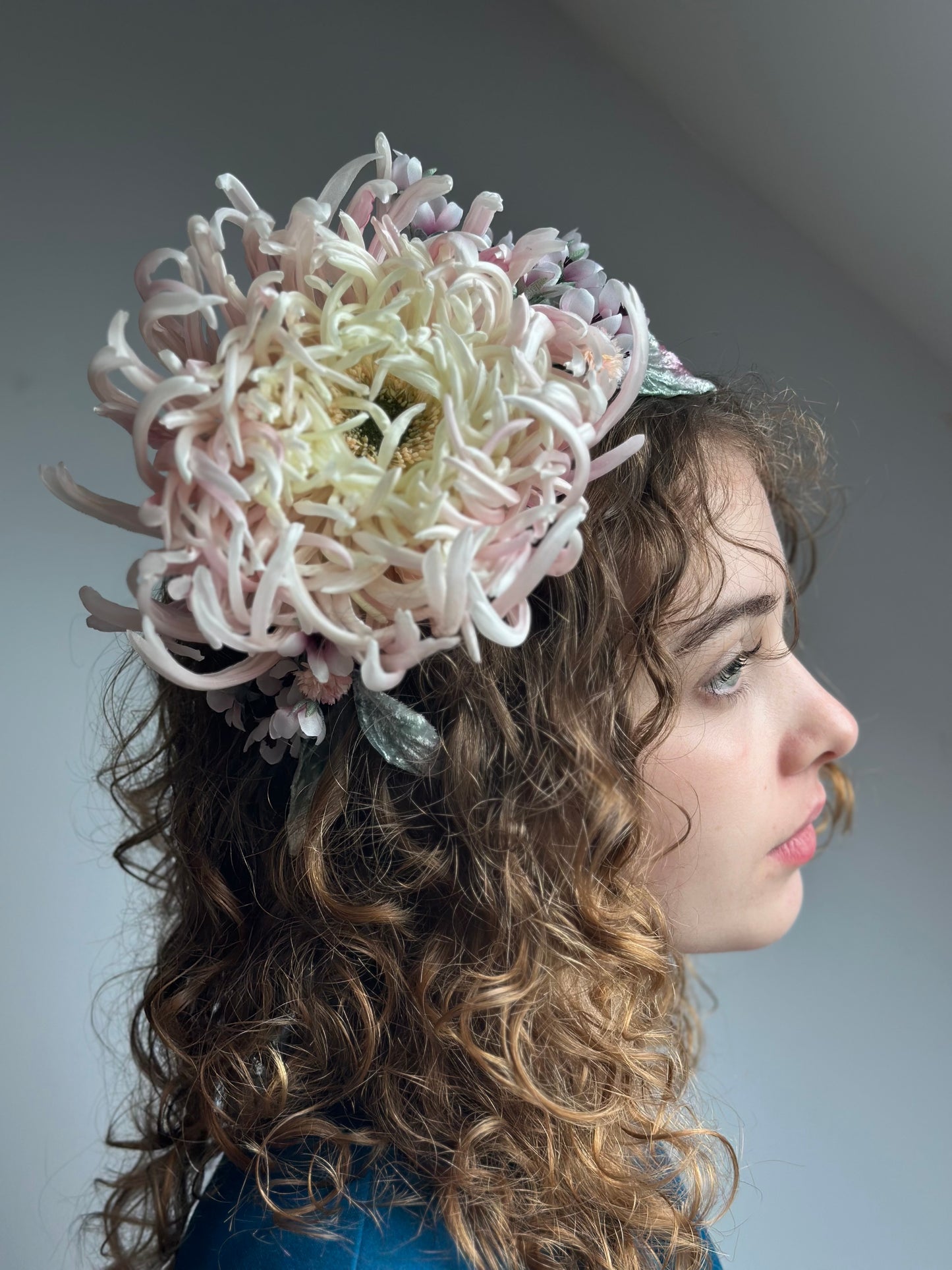 Blossom of Aurora Silk Chrysanthemum Headpiece